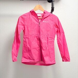 Columbia Windbreaker Jacket Girls Size Medium (10/12) Hot Pink full zip